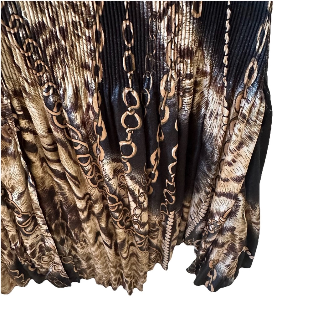 Lindi Chain Print Pleated Button Down Blouse Baroque Womens XS - Picture 4 of 6